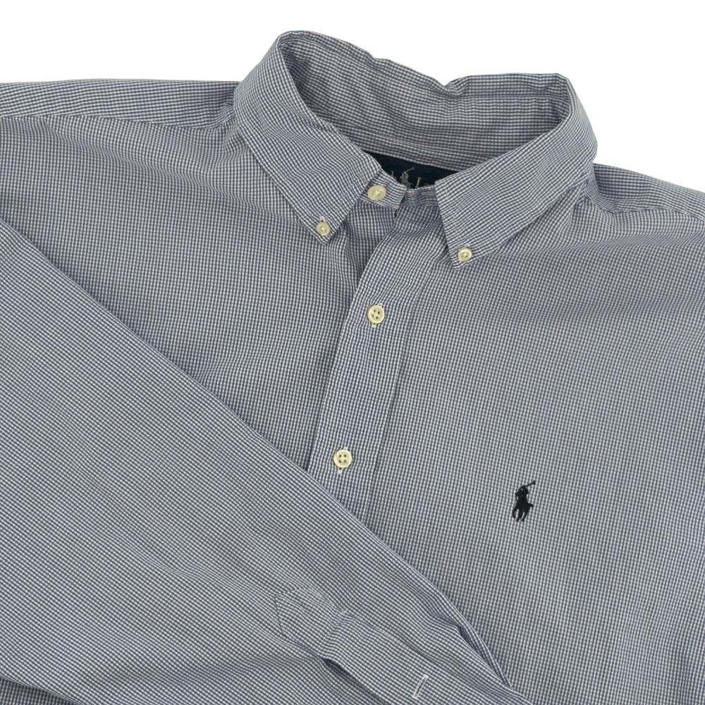Ralph Lauren Blake Mens‎ XL Blue White Gingham  Button Down Shirt Long Sleeve